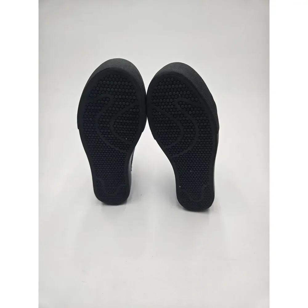 Obtaom Women's Black Canvas Low Top Casual Sneakers Size 7